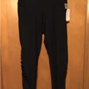 MARIKA POWERTEK PERFORMANCE BLACK CUTOUT LEGGINGS